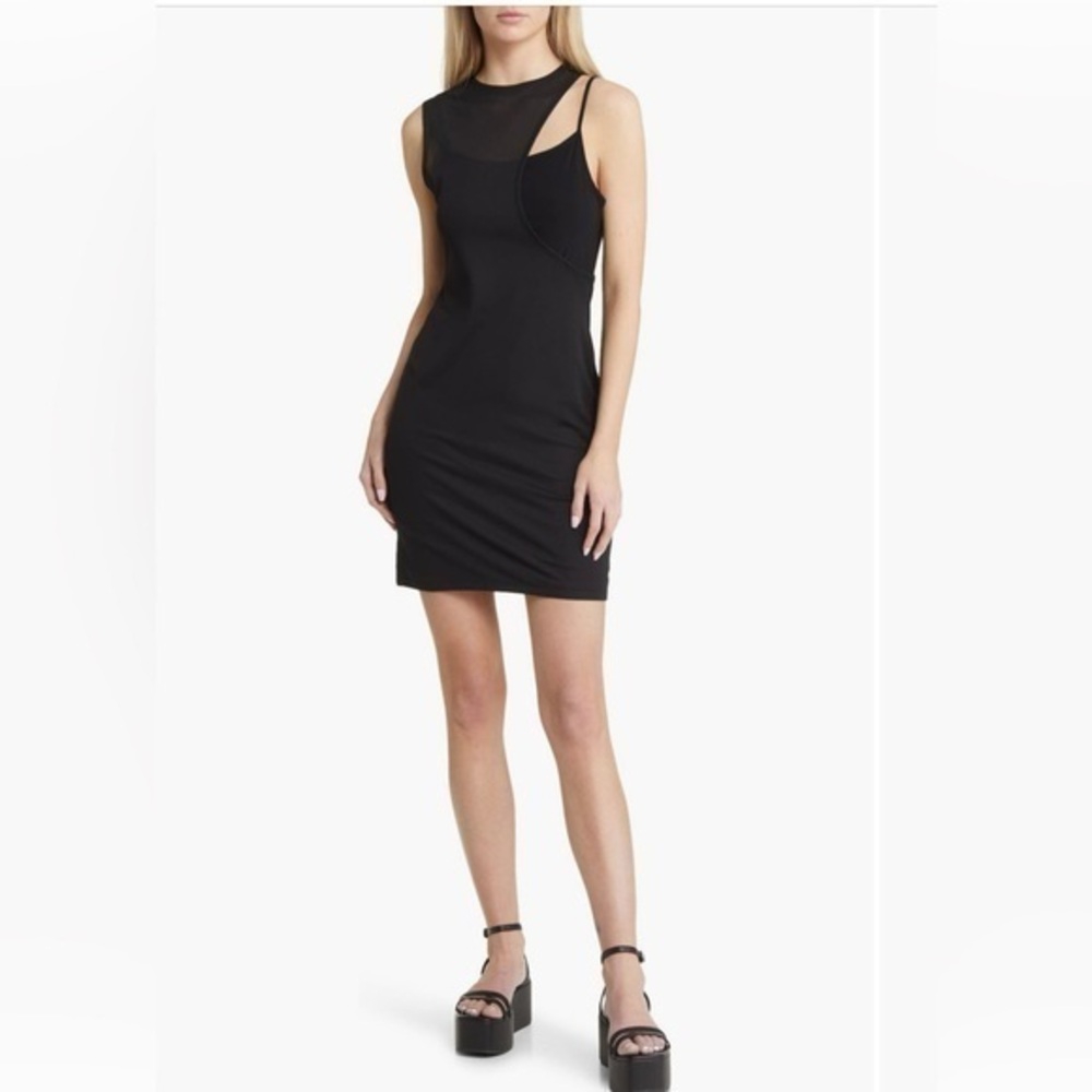 NWOT  Open Edit Mesh Overlay Dress